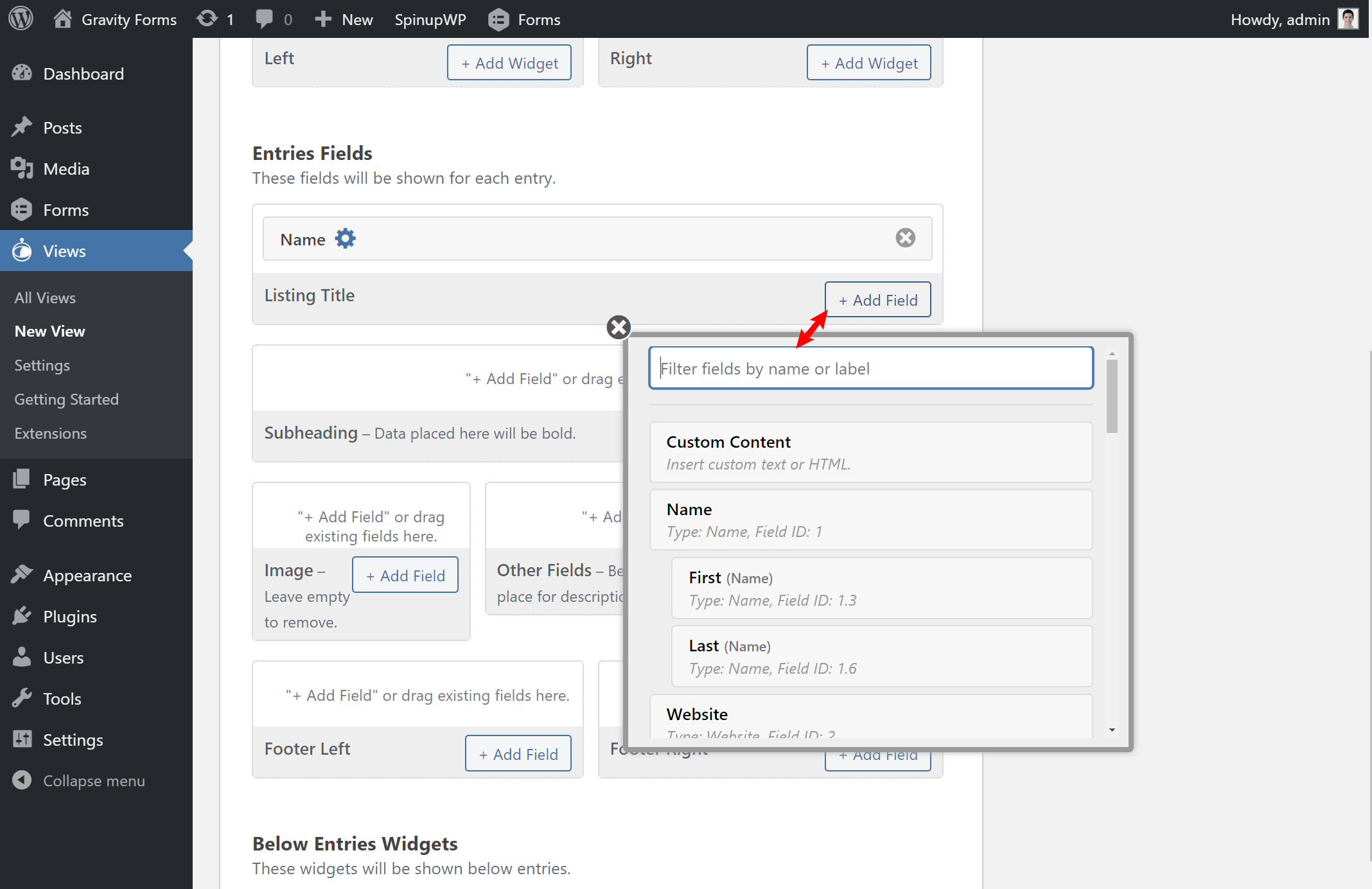 Adding a new field to your view layout