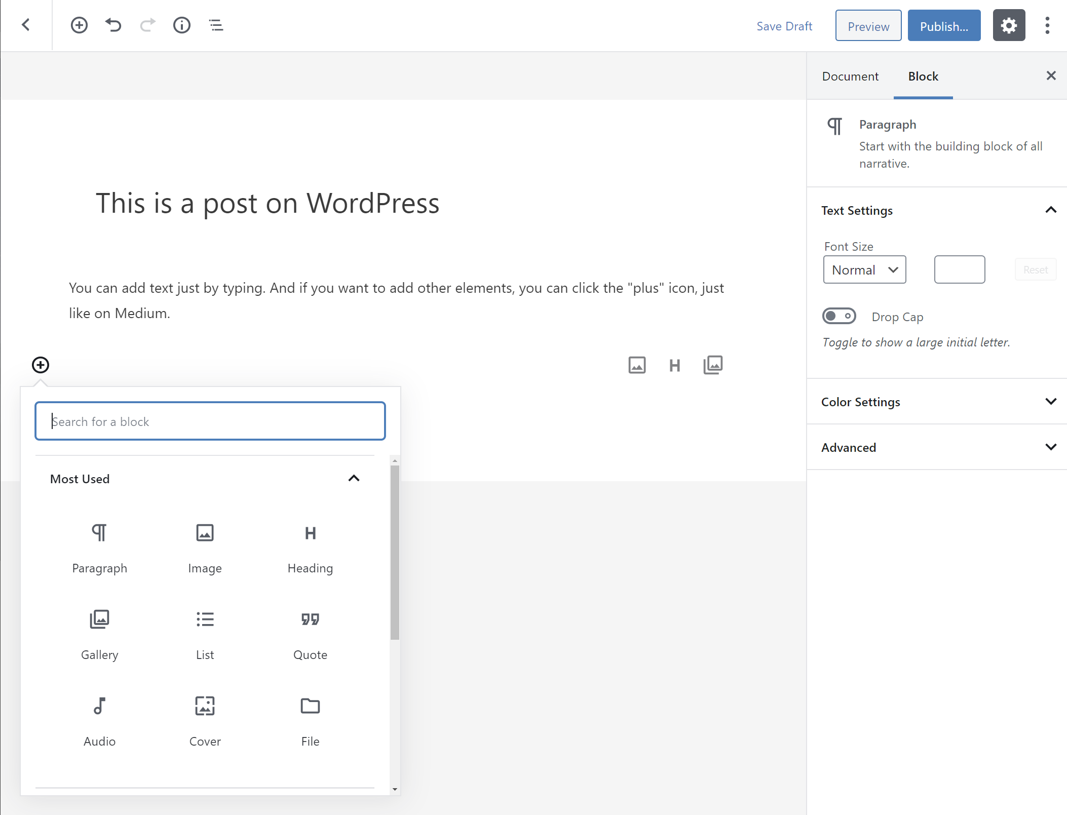 The new WordPress block editor