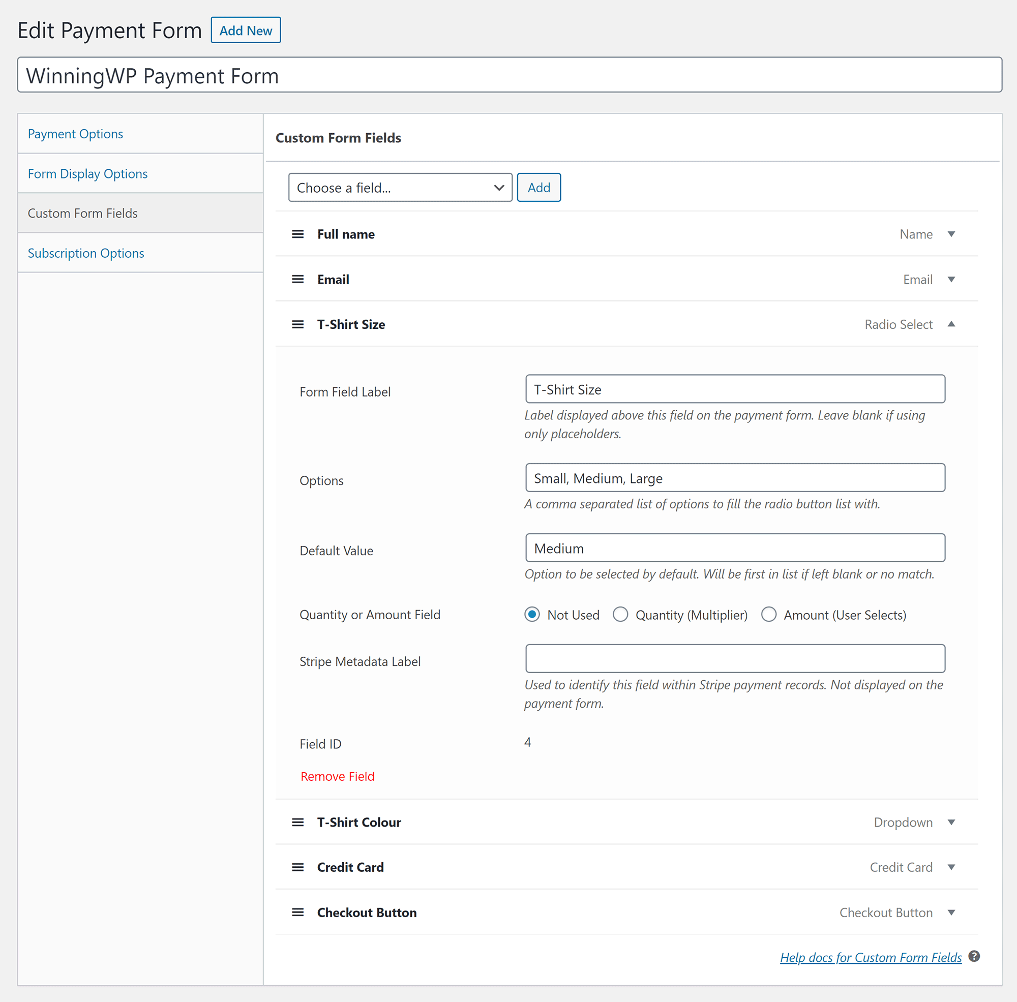 Custom Form Fields