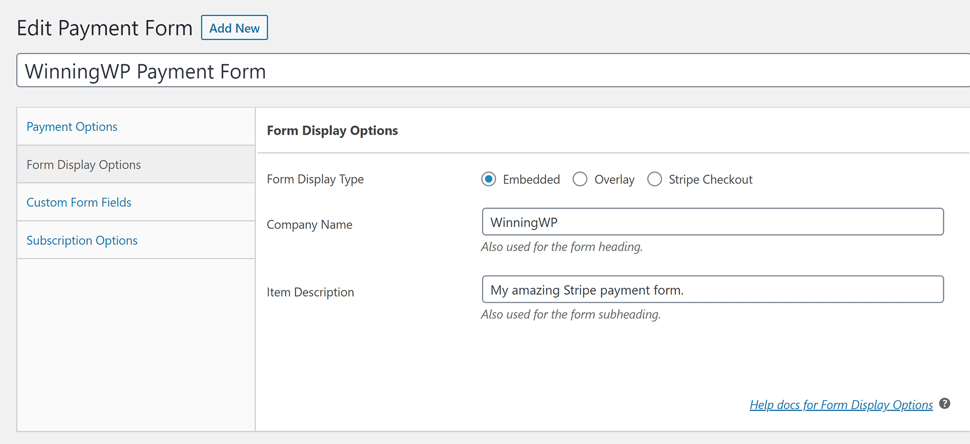 Form Display Types