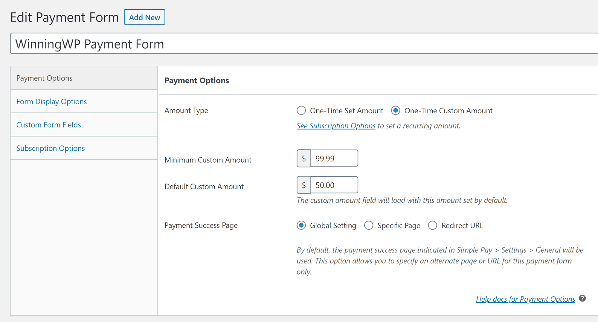 Payment Options