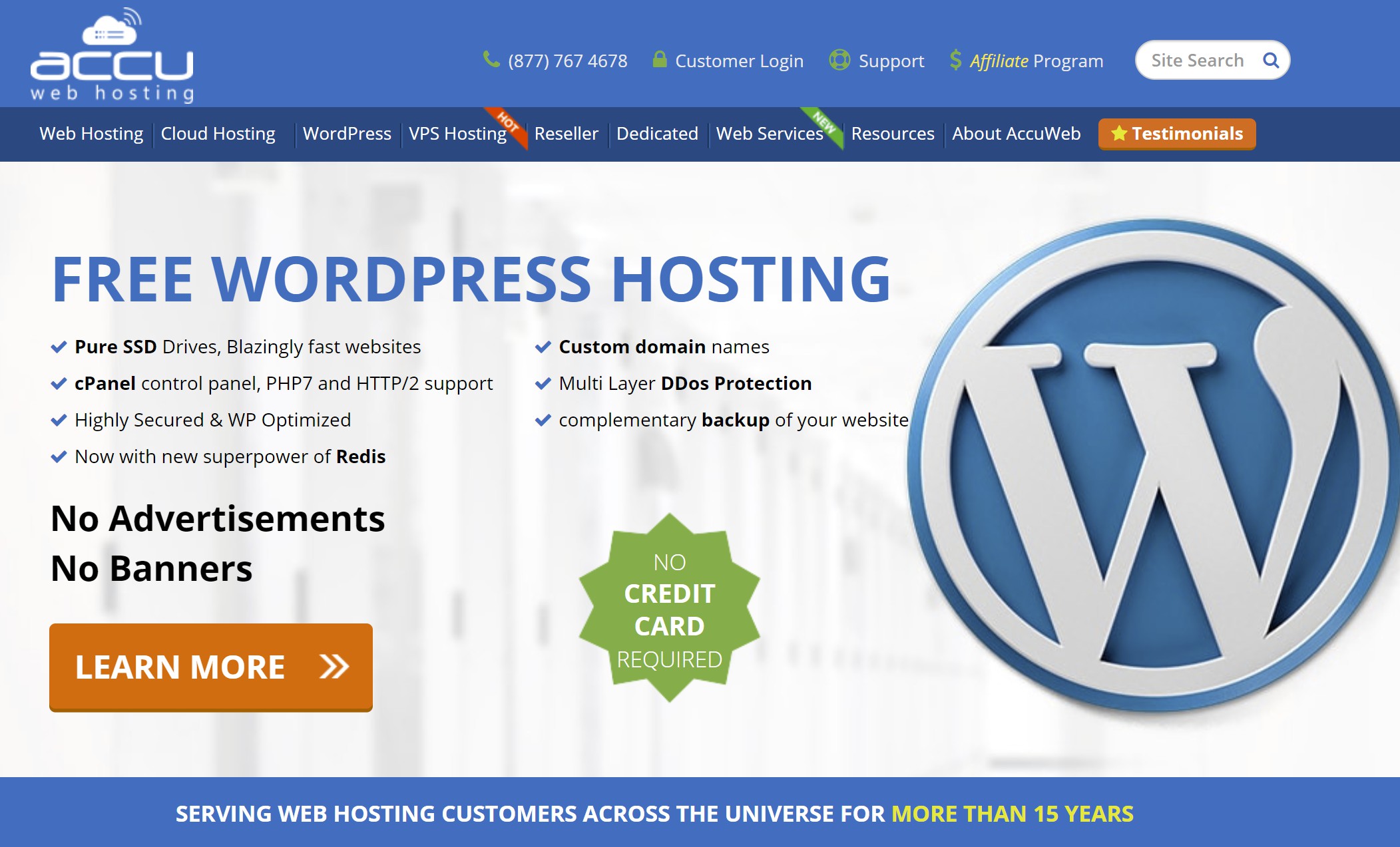 AccuWeb free WordPress hosting
