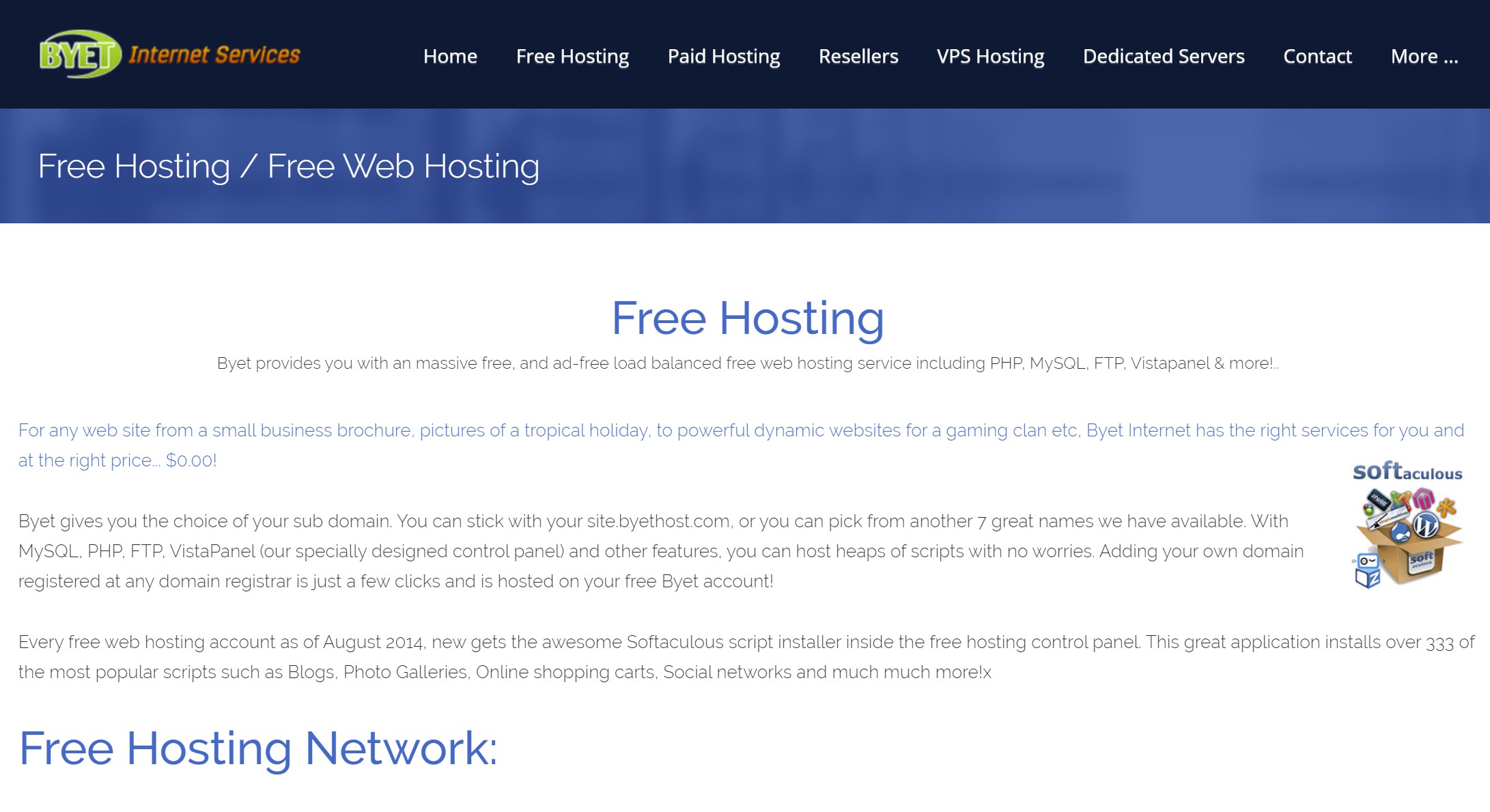 Byet free WordPress hosting