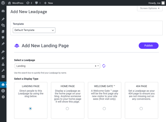 Leadpages WordPress Integration