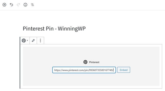 Add URL to Pinterest Block