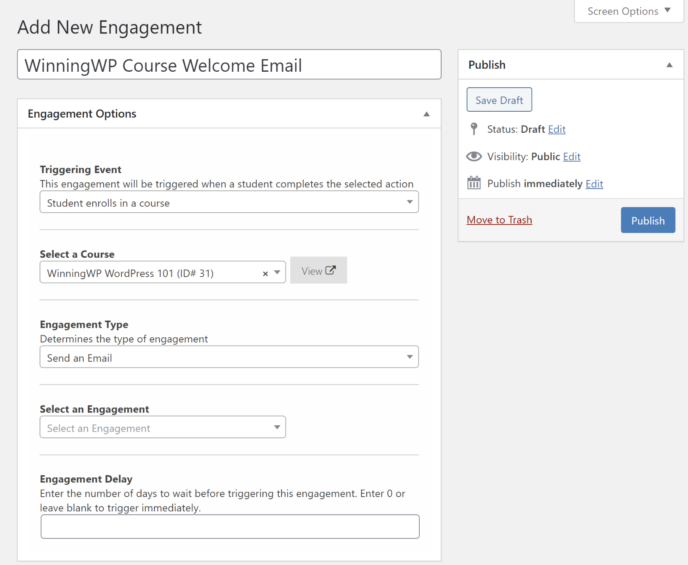 LifterLMS engagement creation tool