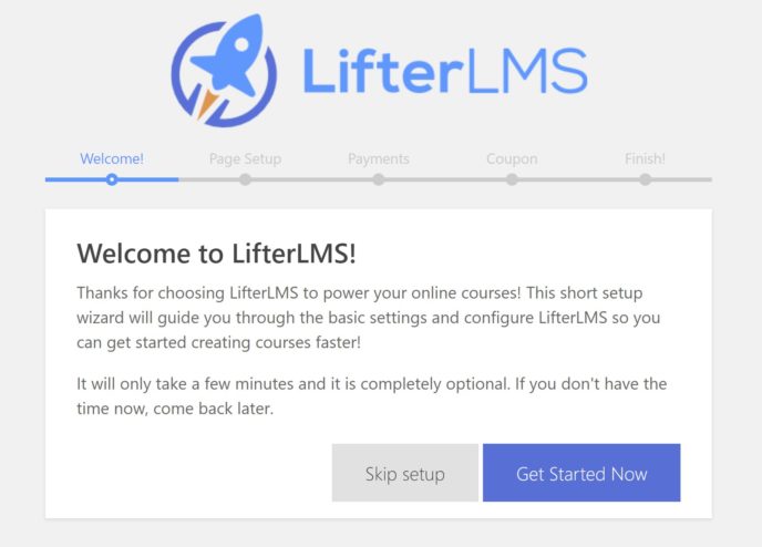 LifterLMS setup wizard