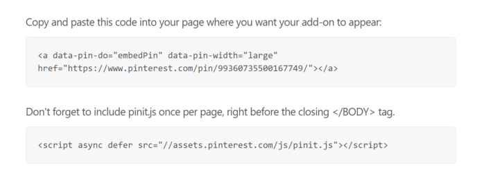 Code for Your Pinterest Pin