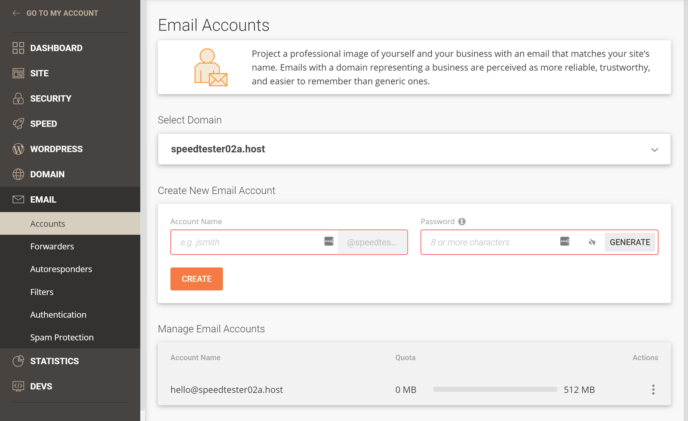 SiteGround Email Account Management
