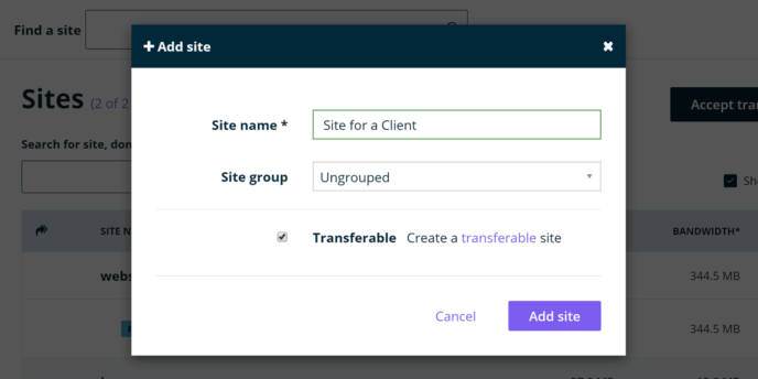 Create a Transferable Site 
