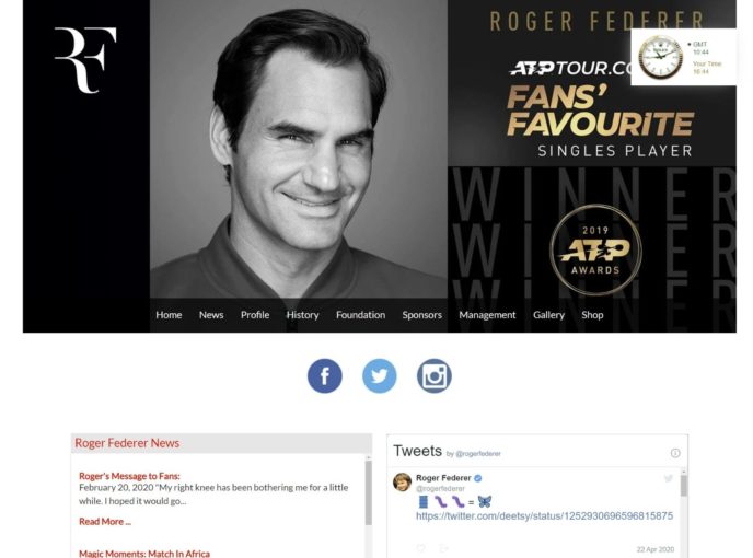 Roger Federer website