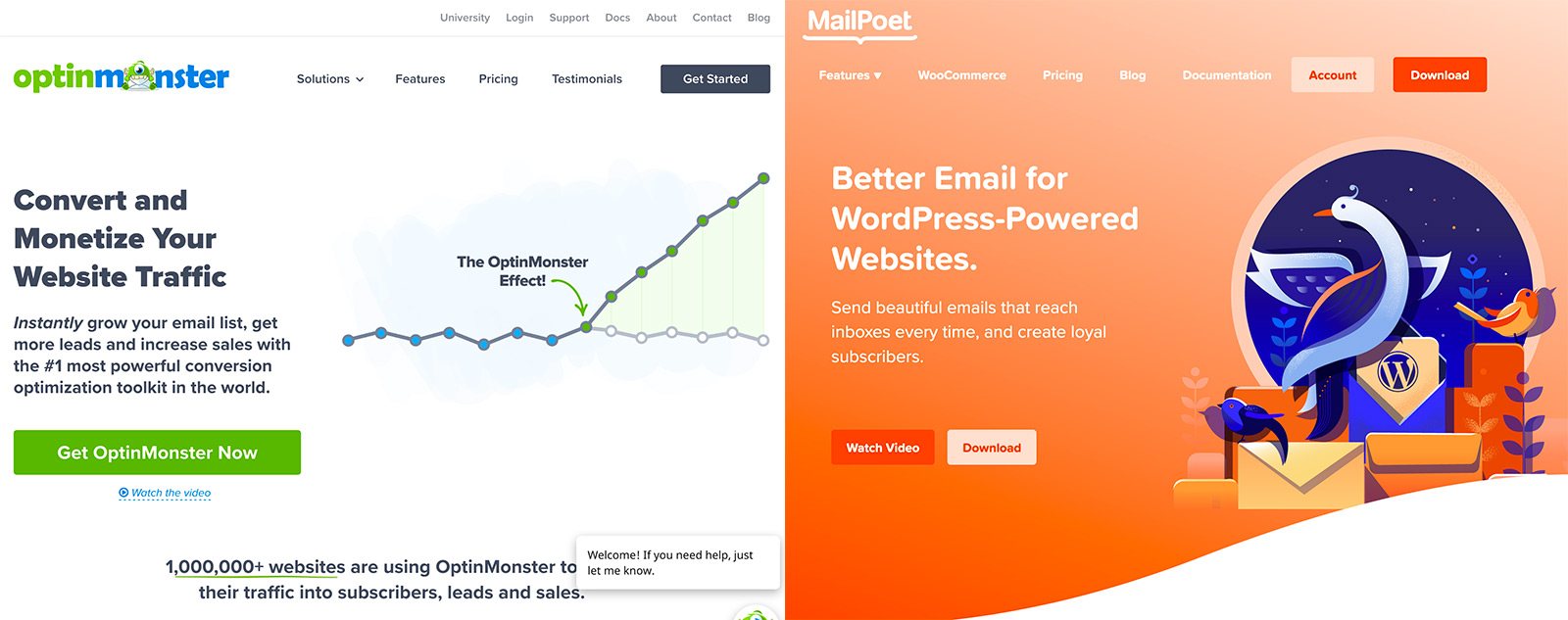 OptinMonster or MailPoet WordPress Plugins Compared