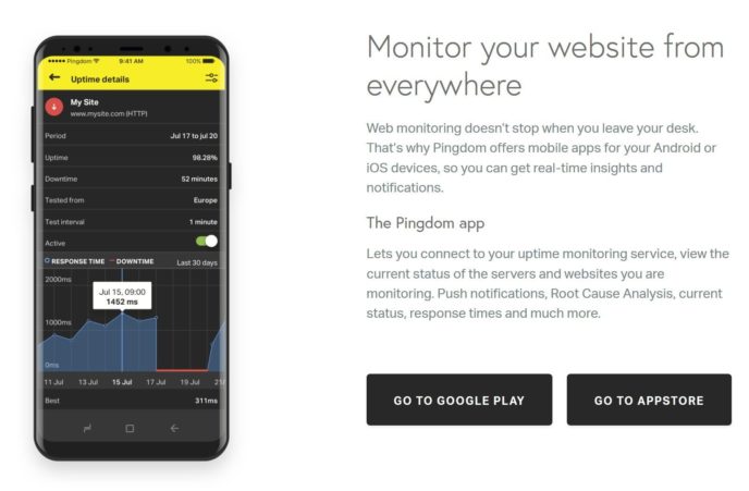 Pingdom mobile app