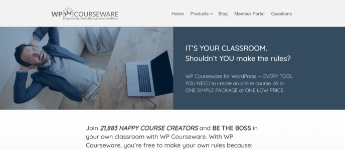WP Courseware review: WP Courseware home page