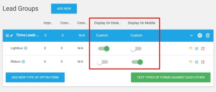 Device targeting options