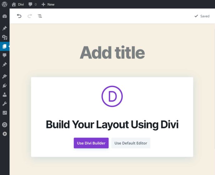 Build with Divi Editor