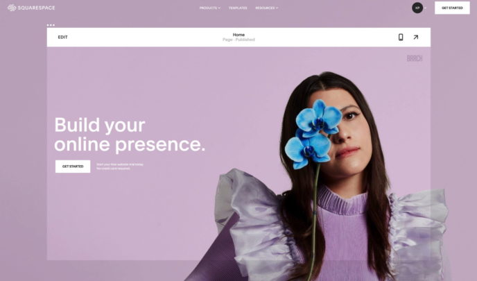 Squarespace vs WordPress: Squarespace homepage