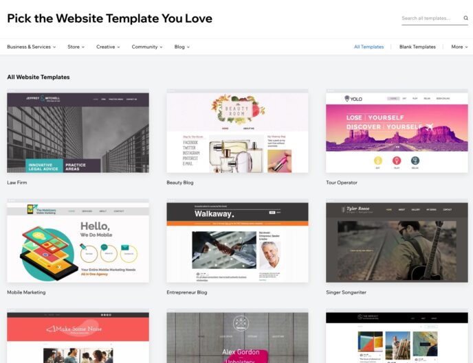 Wix templates