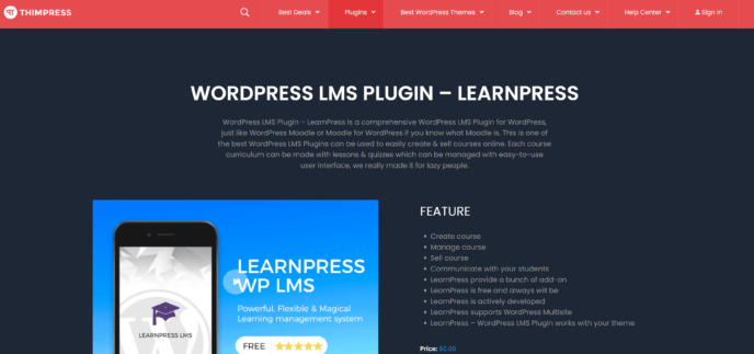 WP Courseware Alternatives: LearnPress home