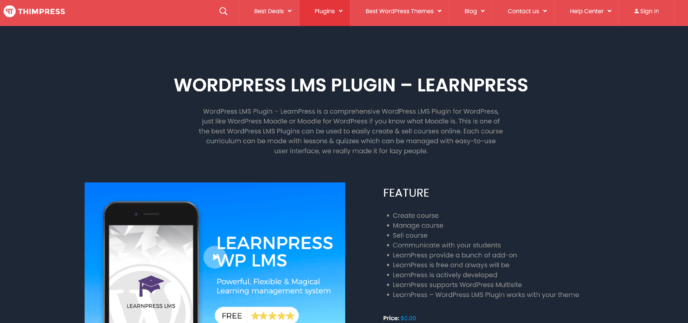 WP Courseware Alternativen: LearnPress home