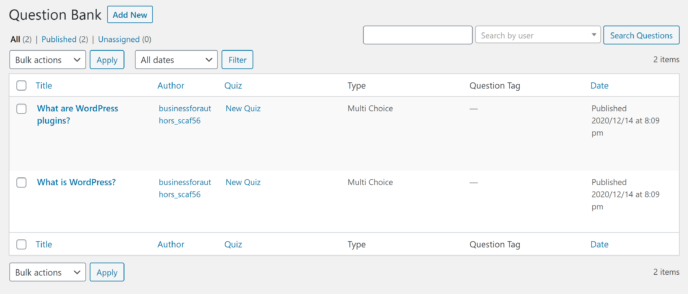 WP Courseware Alternativen: LearnPress Questions