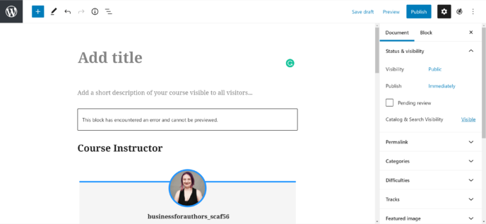 WP Courseware Alternatives: LifterLMS Course Description Editor