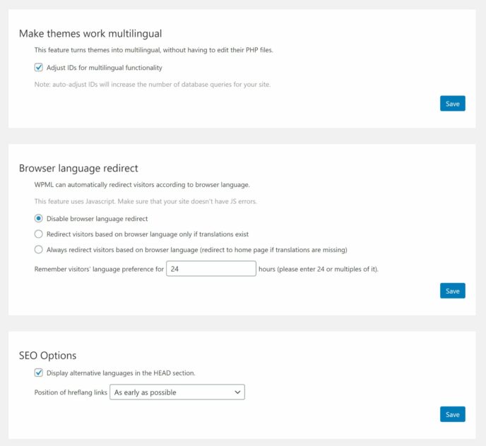 Browser Redirecting Settings