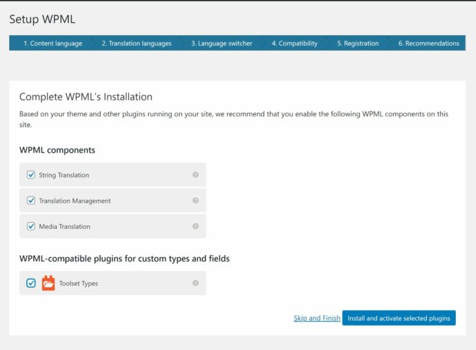 Complete WPML Installation