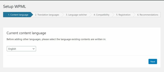 Setting Up Content Languages