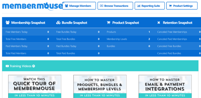 MemberMouse vs MemberPress: MemberMouse Plugin Dashboard