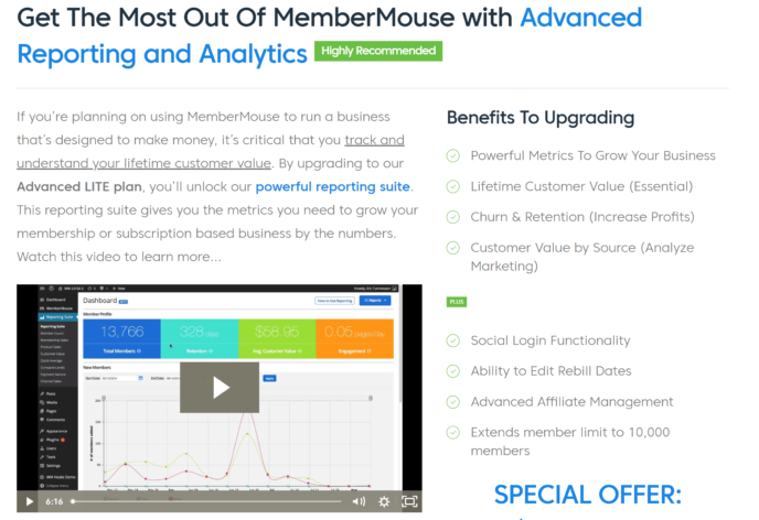 MemberMouse Upsell
