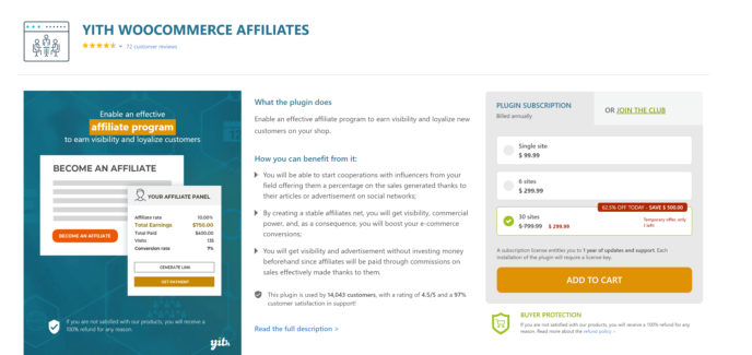 Top WordPress Affiliate Plugins: YITH WooCommerce Affiliates