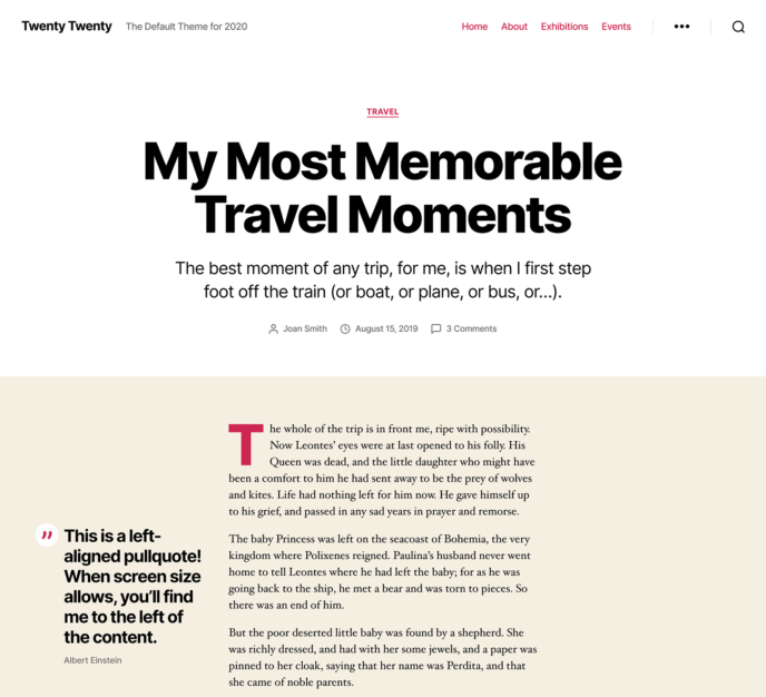 Twenty Twenty WordPress Theme