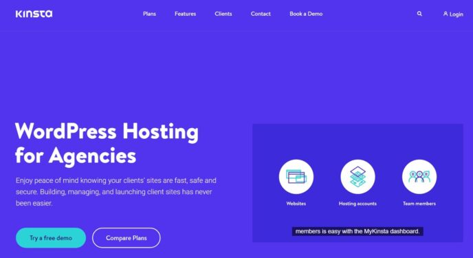 Kinsta's WordPress agency hosting page