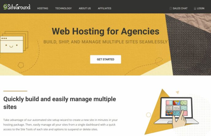 SiteGround's agency hosting page