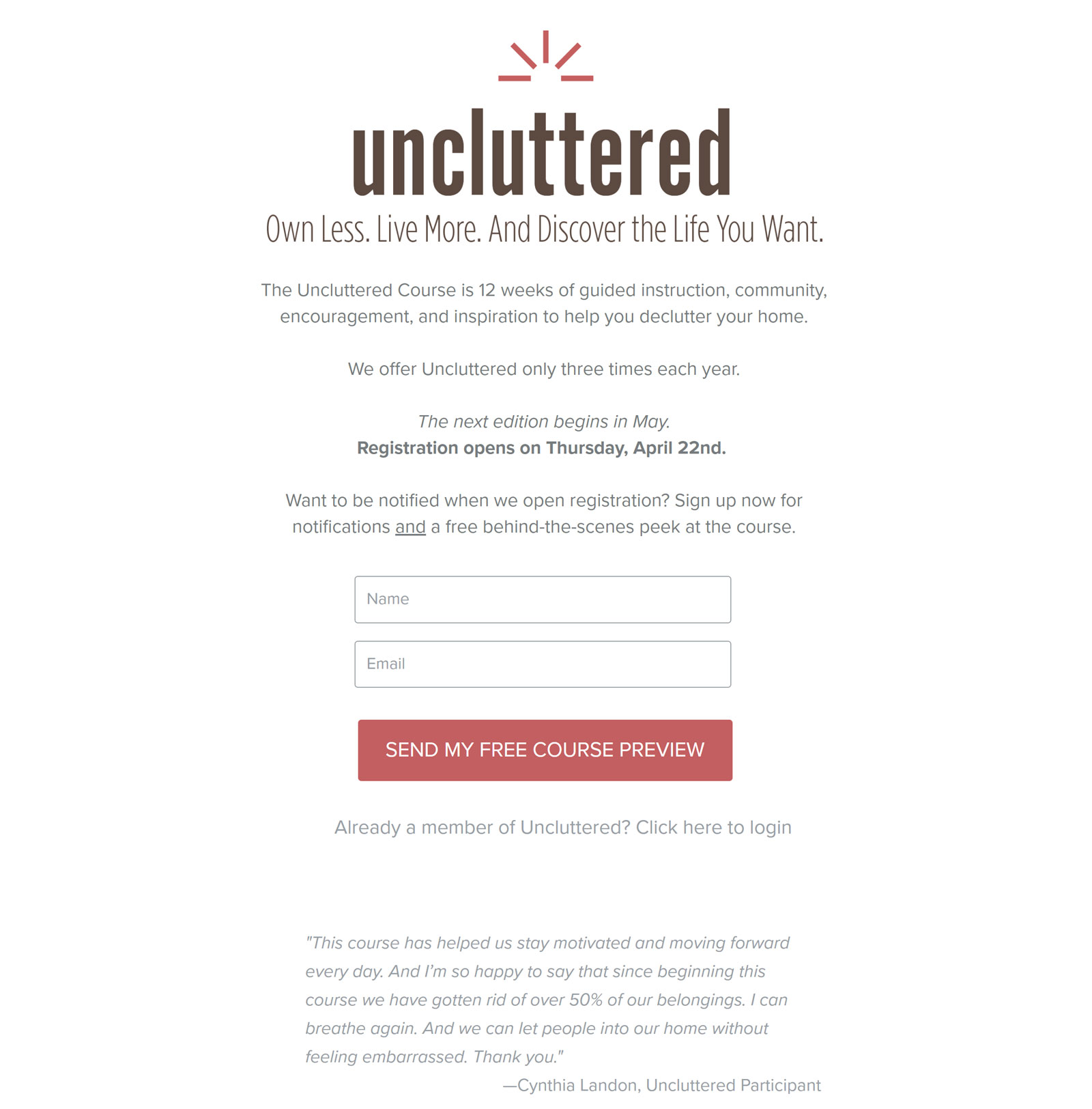 Becoming Minimalist Uncluttered