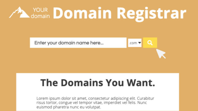 An example of a typical domain registrar’s website where you can search domain name costs.