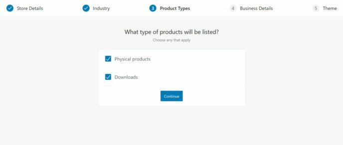 Choosing the types of products that you're selling