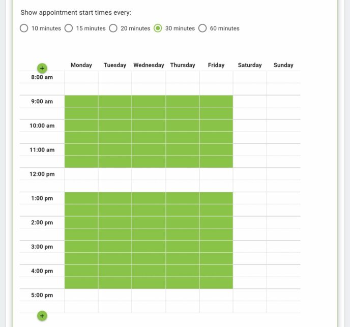 Selecting Start Times