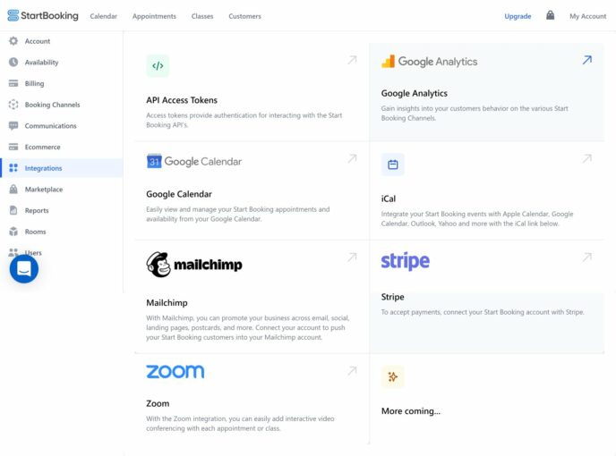 StartBooking Integrations