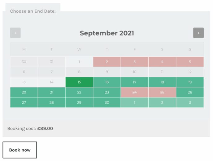 WooCommerce Bookings Form