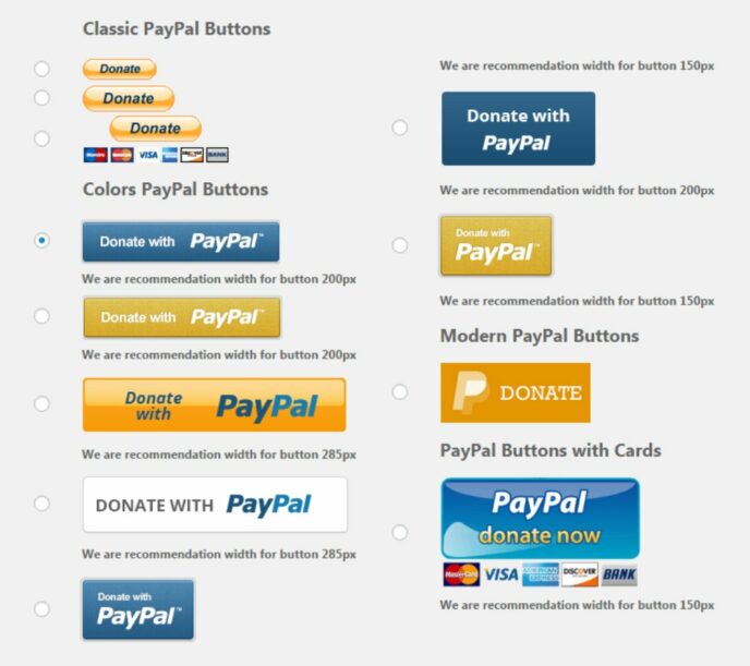 Classic PayPal Buttons