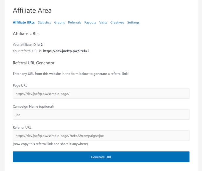 Affiliate URL Generator