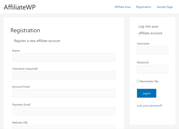 AffiliateWP Forms and Widgets