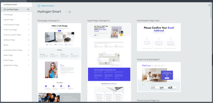 Thrive Architect template library