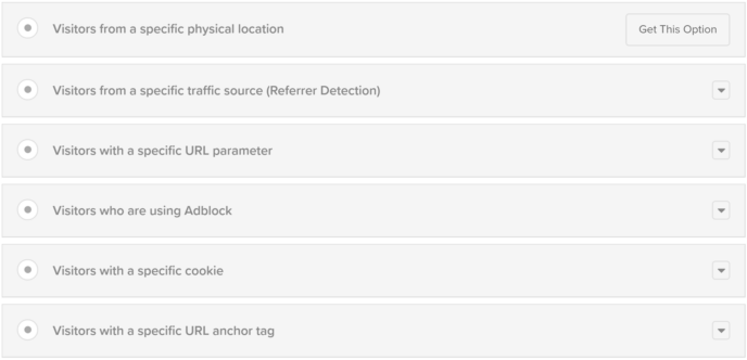 OptinMonster Visibility Settings