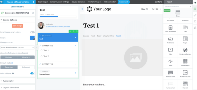 Thrive Themes Apprentice Review: LMS visual editor lesson template