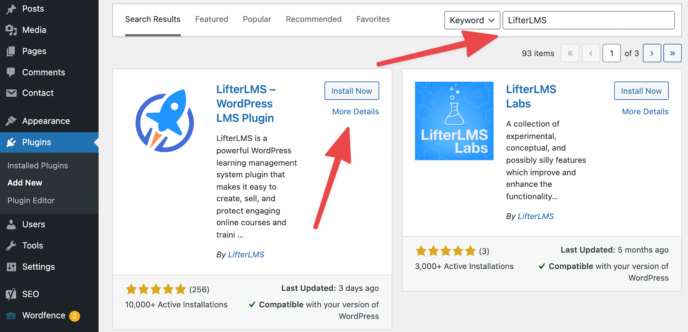 Install LifterLMS to create an online course website with WordPress