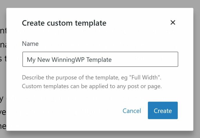 Create Custom Template