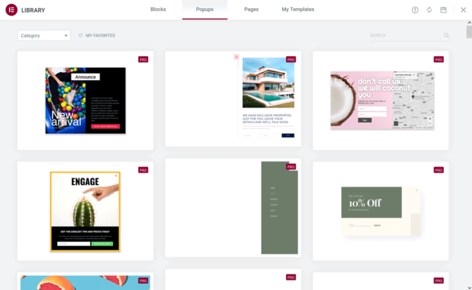 Elementor Pro Popup Templates